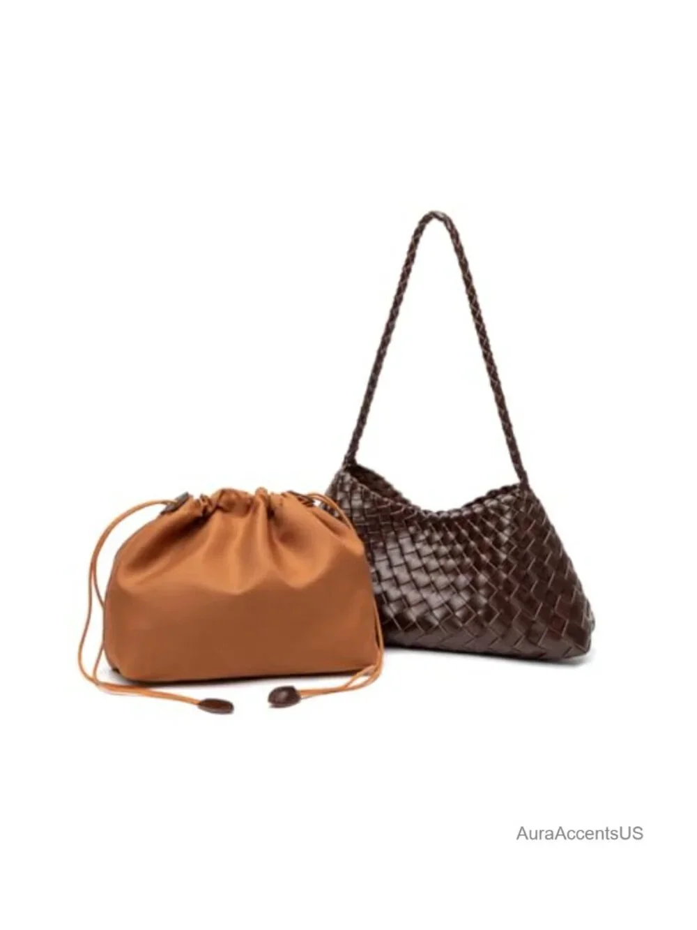 Small Woven Hobo Shoulder Bag Faux Leather Purse Handbags